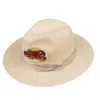 Laines London Women's Neutrals / White Straw Woven Hat With Embellished Lobster Platter Brooch - Cream In White