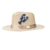 Laines London Women's Neutrals / White Straw Woven Hat With Embellished Mediterranean Blue Lobster Brooch In White