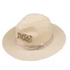 Laines London Women's Neutrals / White Straw Woven Hat With Embellished Wedding Mrs Brooch - Cream In White