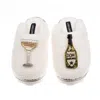 Laines London Women's Neutrals / White Teddy Closed Toe Slippers With Dom Darling Champagne Brooches - Cream In White