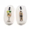 Laines London Women's Neutrals / White Teddy Closed Toe Slippers With Hugo Spritz Brooches - Cream In White