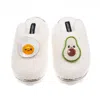 Laines London Women's Neutrals / White Teddy Closed Toe Slippers With Laines Lovables Egg & Avocado Brooches - Cre In White