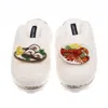 Laines London Women's Neutrals / White Teddy Closed Toe Slippers With Lobster Platter & Oyster Brooches - Cream In White