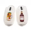 Laines London Women's Neutrals / White Teddy Closed Toe Slippers With Summer Punch Brooches - Cream In White