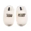 Laines London Women's Neutrals / White Teddy Closed Toe Slippers With You Cunt Brooches - Cream In White