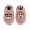 Laines London Women's Pink / Gold Flatform Cloud Slippers With Corgi & Crown Brooches - Dusky Pink In Pink