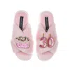 Laines London Women's Pink / Purple Classic Laines Slippers With 30th Birthday & Cake Brooches - Pink In Pink/purple