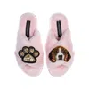 Laines London Women's Pink / Purple Classic Laines Slippers With Beagle & Paw Brooches - Pink In Pink/purple