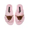 Laines London Women's Pink / Purple Classic Laines Slippers With Double Highland Cow Brooches - Pink In Pink/purple