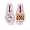 Laines London Women's Pink / Purple Classic Laines Slippers With Enki-doo & Dog Mum / Mom Brooches - Pink In Pink/purple