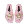 Laines London Women's Pink / Purple Classic Laines Slippers With Fucking Fabulous Brooches - Pink In Pink/purple