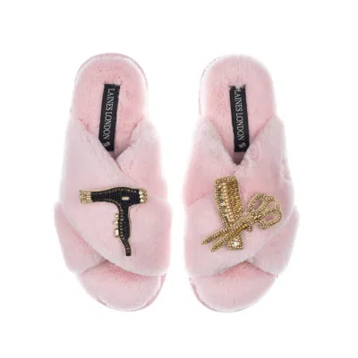 Laines London Women's Pink / Purple Classic Laines Slippers With Hairdresser Brooches - Pink In Pink/purple