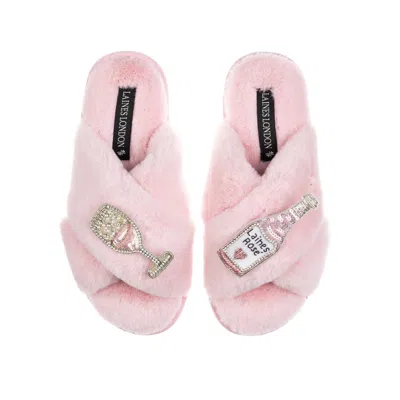 Laines London Women's Pink / Purple Classic Laines Slippers With Laines Rose Wine Brooches - Pink In Pink/purple