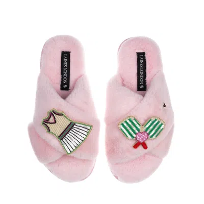 Laines London Women's Pink / Purple Classic Laines Slippers With Pickle Ball Brooches - Pink In Pink/purple