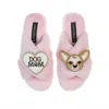 Laines London Women's Pink / Purple Classic Laines Slippers With Princess Chihuahua & Dog Mum / Mom Brooches - Pin In Pink/purple
