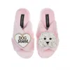 Laines London Women's Pink / Purple Classic Laines Slippers With Queenie & Dog Mum / Mom Brooches - Pink In Pink/purple