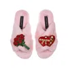 Laines London Women's Pink / Purple Classic Laines Slippers With Valentines Chocolate Box & Roses Brooches - Pink In Pink/purple