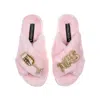 Laines London Women's Pink / Purple Classic Laines Slippers With Wedding Champers & Mrs Brooches - Pink In Pink/purple