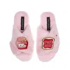 Laines London Women's Pink / Purple Classic Slippers With Laines Loveables Jam & Toast Brooches - Pink In Pink/purple