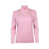 Laines London Women's Pink / Purple Laines Couture Quarter Zip Jumper With Embellished Pink & Gold Wrap Around Sna In Pink/purple
