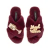 Laines London Women's Red / Gold Classic Laines Slippers With Maid Of Honor Brooches - Limited Edition Burgundy In Burgundy