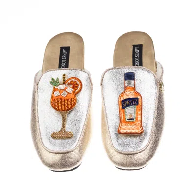 Laines London Women's Silver / Gold Classic Mules With Summer Spritzer Brooches - Silver & Gold In Silver/gold