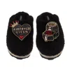 Laines London Women's Teddy Closed Toe Laines X Juliet Sear Slippers With Airfryer Queen Brooches - Black In Black