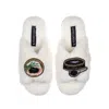 Laines London Women's White Classic Laines Slippers With Caviar & Blini Brooches - Cream In White