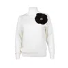 Laines London Women's White / Neutrals / Black Laines Couture Embellished Black Corsage Knitted Roll Neck Jumper - In White/black