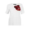 Laines London Women's White / Red Laines Couture Embellished Love Lips T-shirt - White