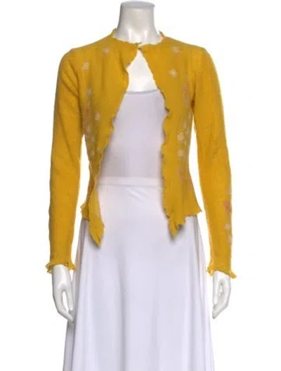 Pre-owned Lainey Keogh Cashmere Crew Neck Sweater In Yellow