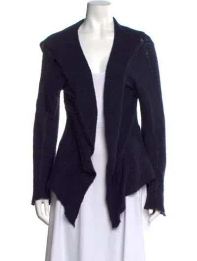Pre-owned Lainey Keogh Cashmere Open Front Sweater In Blue