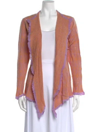 Pre-owned Lainey Keogh Cashmere Open Front Sweater In Pink