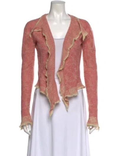 Pre-owned Lainey Keogh Cashmere Open Front Sweater In Pink