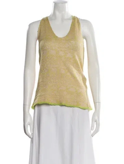 Pre-owned Lainey Keogh Cashmere Patterned Top In Yellow