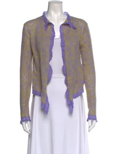Pre-owned Lainey Keogh Cashmere Printed Sweater In Purple