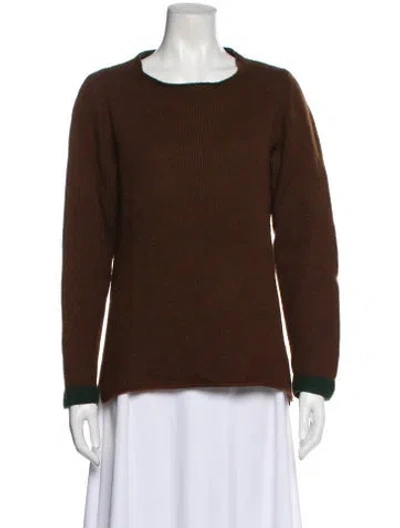 Pre-owned Lainey Keogh Cashmere Scoop Neck Sweater In Brown