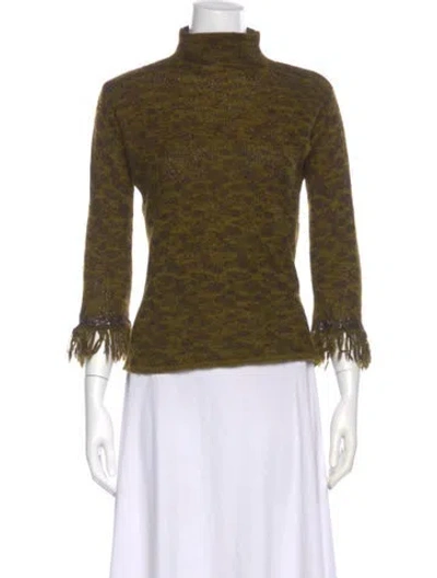Pre-owned Lainey Keogh Cashmere Turtleneck Sweater In Green