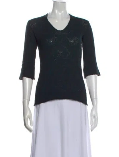 Pre-owned Lainey Keogh Cashmere V-neck Sweater In Black