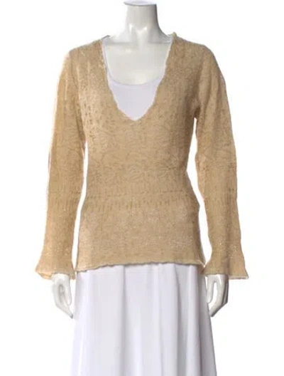 Pre-owned Lainey Keogh Cashmere V-neck Sweater In Neutral