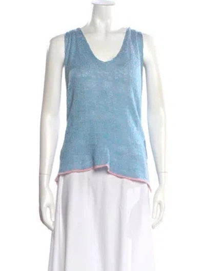 Pre-owned Lainey Keogh Cashmere V-neck Top In Blue