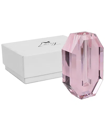 Lainy Home 6in Octagon Crystal Vase In Pink