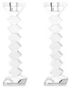 LAINY HOME LAINY HOME 8.25IN ZIG ZAG CRYSTAL CANDLESTICKS