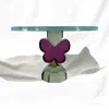 Lainy Home 9" Butterfly Cake Plate In Plum/green
