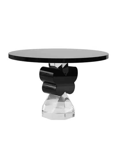 Lainy Home Crystal Butterfly Cake Plate, 9'' D In Black,clear