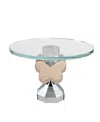 Lainy Home Crystal Butterfly Cake Plate, 9'' D In Gold