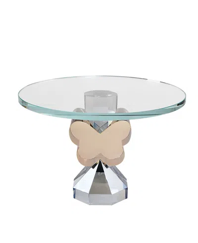 Lainy Home Crystal Butterfly Cake Plate, 9'' D In Gold