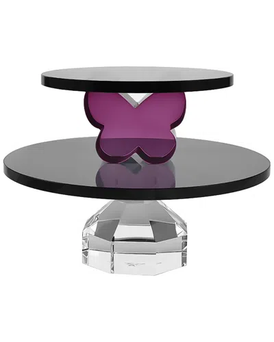 Lainy Home Double Tier Crystal Cake Plate In Multi