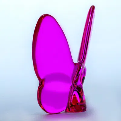 Lainy Home Le Mariposa Crystal Butterfly Figurine In Fuschia In Pink