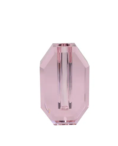 Lainy Home Octagon Crystal, 6" Vase In Pink